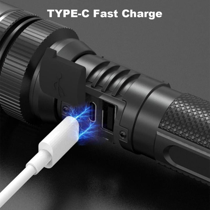 Lampe De Poche Rechargeable Ultra-Lumineuse avec power Bank intégré et Faisceau Réglable( 5000 mAh , 4 jours d'autonomie)