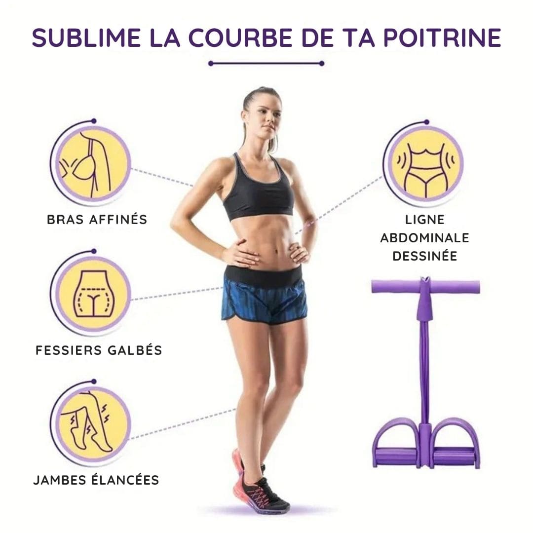 Kit Bandes de Résistance Fitness avec Pédale & Sangles Cheville ( Homme & Femme )....
