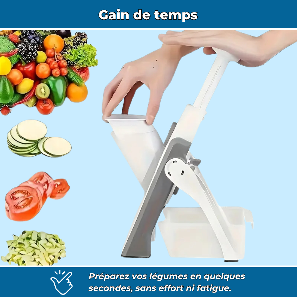Slicéo – Mandoline manuelle multifonction en acier inoxydable 2025