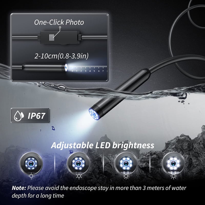đ CamĂ©ra endoscopique Plug-and-Play ( 5m de longueur ) â Compatible avec Android, iPhone et iPad pour une connexion directe
