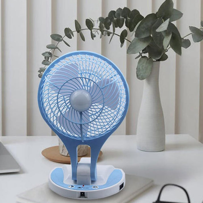 Mini Ventilateur Rechargeable 8 pouces à 2 Vitesses avec Lumière LED – Portable et Pratique