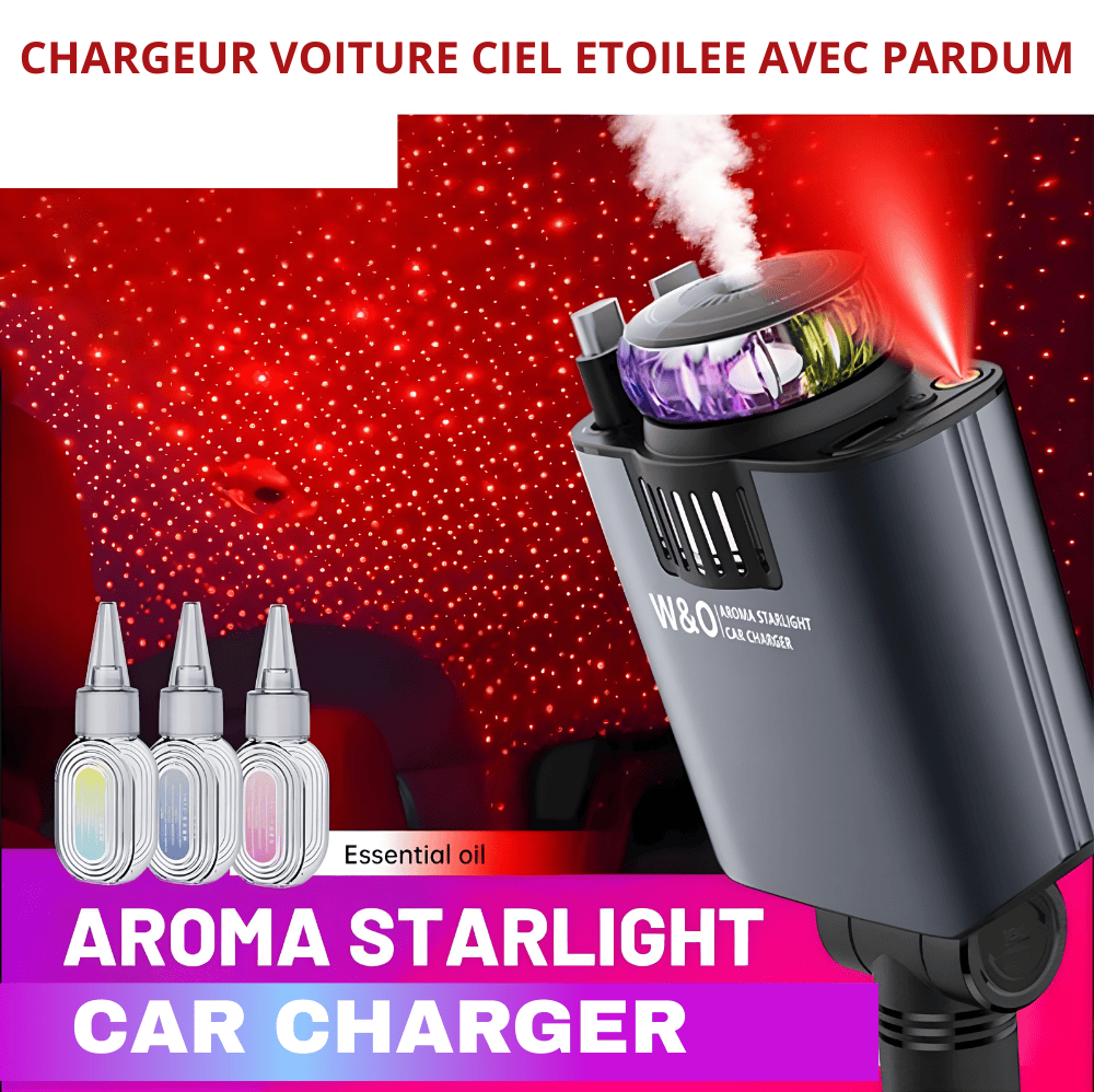 Chargeur 3 en 1, diffuseur d'arômes et projecteur d'étoiles - (3 recharges de senteurs)