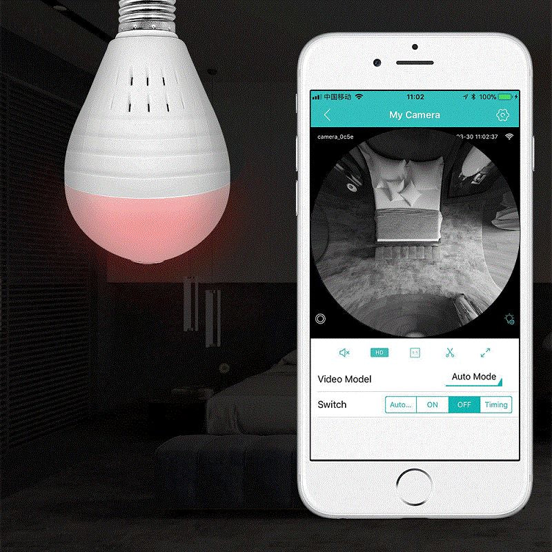 Caméra Ampoule Panoramique WiFi 360° HD