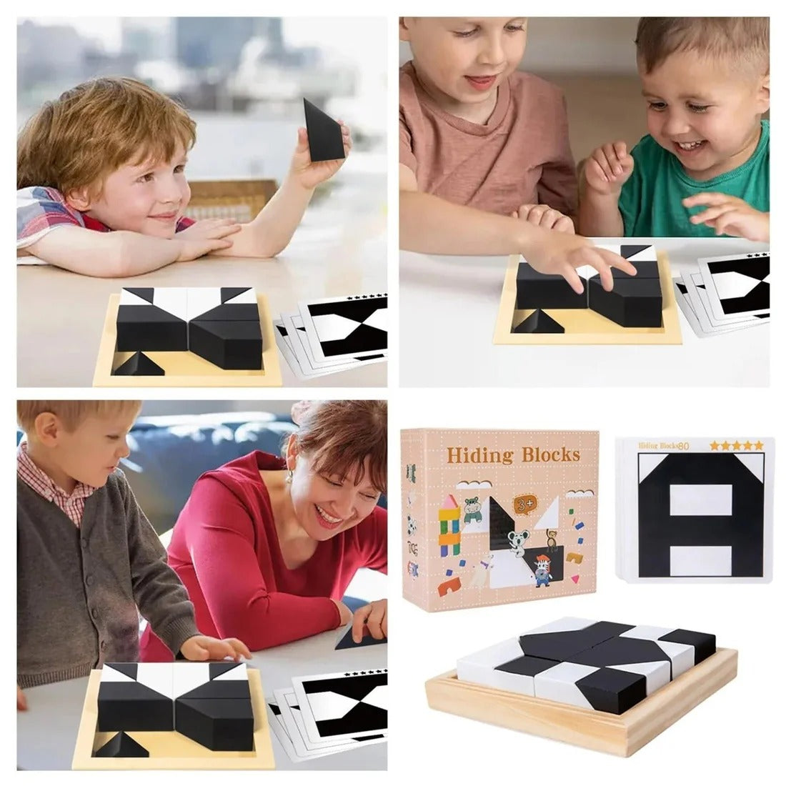 LogiKidz™ – Puzzle Éducatif Intelligemment Amusant avec Cartes et cloche sonnette ( ON PEUT JOUER A 02 OU Seul)