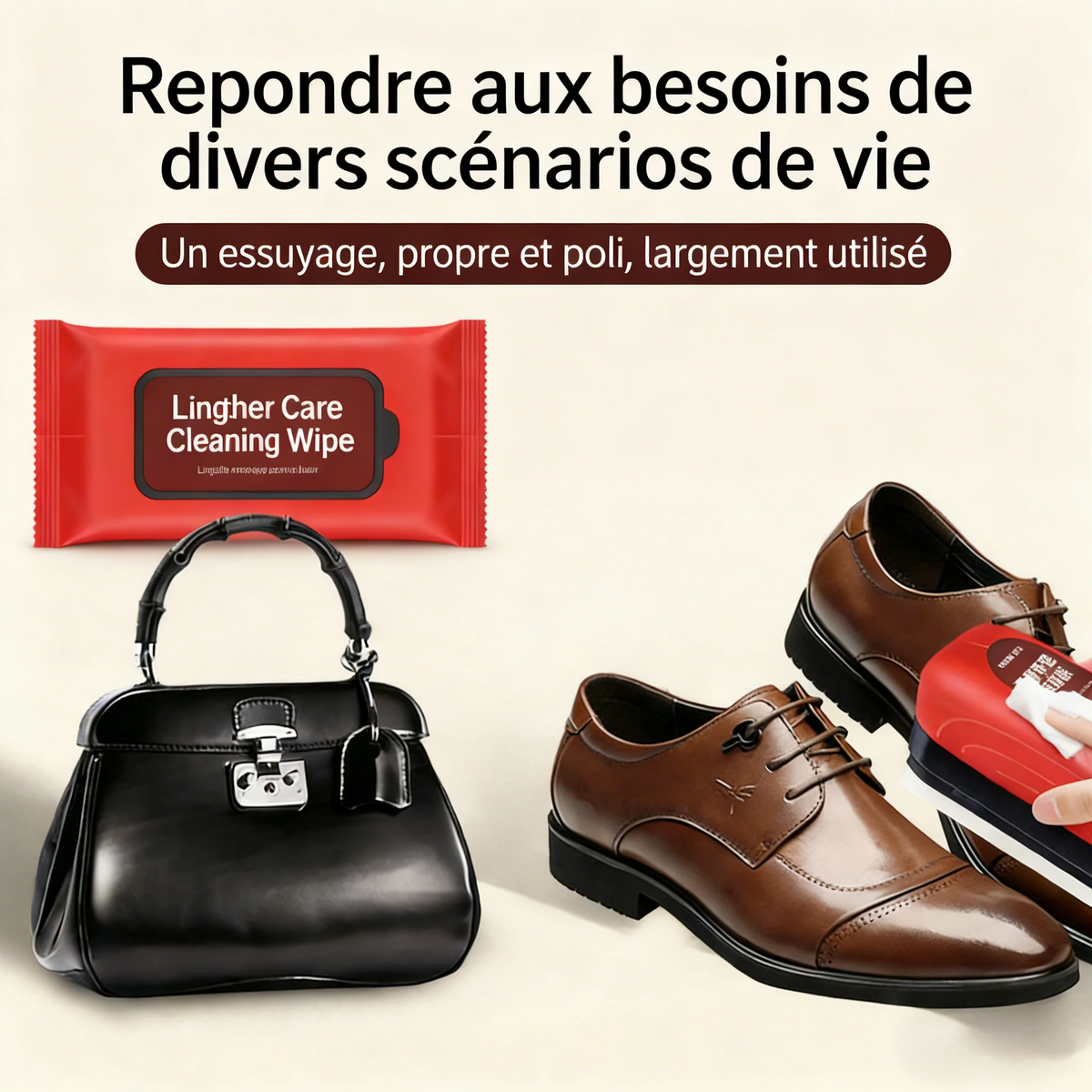 Brosse d'entretien multi-usage pour cuir - Réparez facilement les rayures sur le cuir 🧼