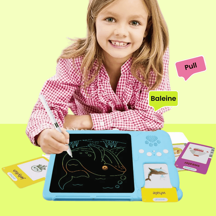 KiddiPad+™ - Tablette à Dessin Interactive avec Cartes Parlantes
