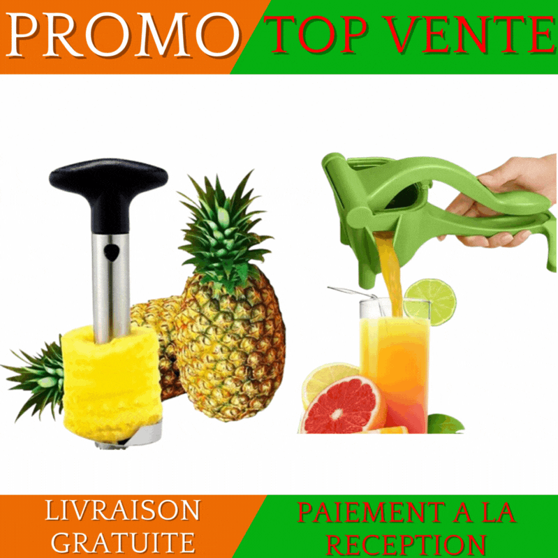 PACK FRUITS ( Découpe ananas + Presse Jus ) |01 Ebook sur les Jus offert