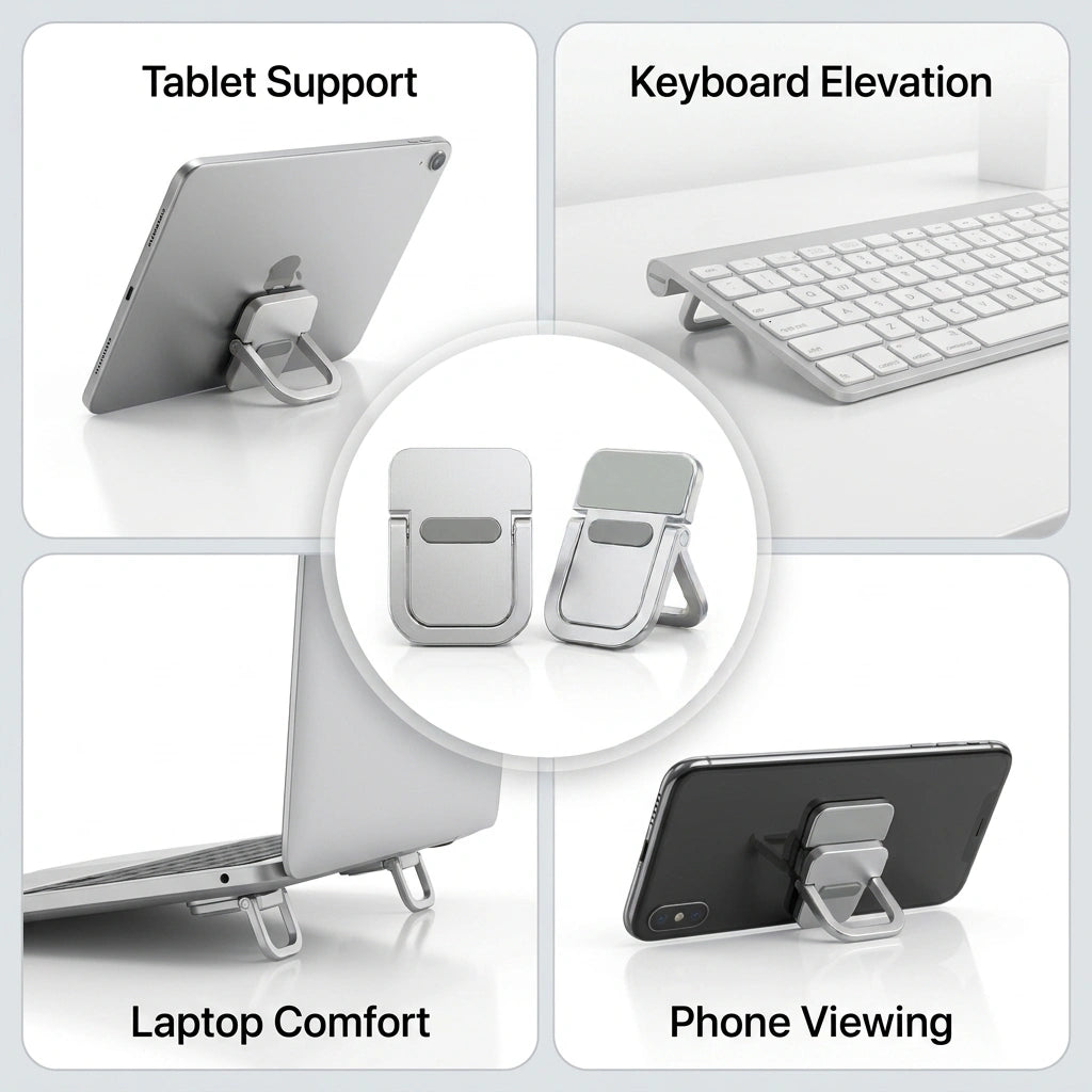 Lot de 2 supports invisibles et réglables pour ordinateur portable et téléphone, structure en alliage de zin 2026