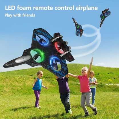 Avion de chasse acrobatique radiocommandé 6DRC 2,4 GHz avec lumières LED ✈