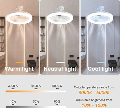 Mini Luminaire de plafond avec Ventilateur Intégrée DIMENSION 25CM/12CM