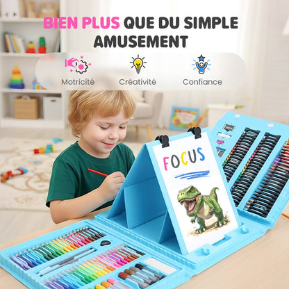 ✨ Kit Artistique 6-en-1 Enfant - 208 Pièces, Chevalet Double Face, Matériaux Sûrs, Idéal pour Développer la Créativité 🎨✨