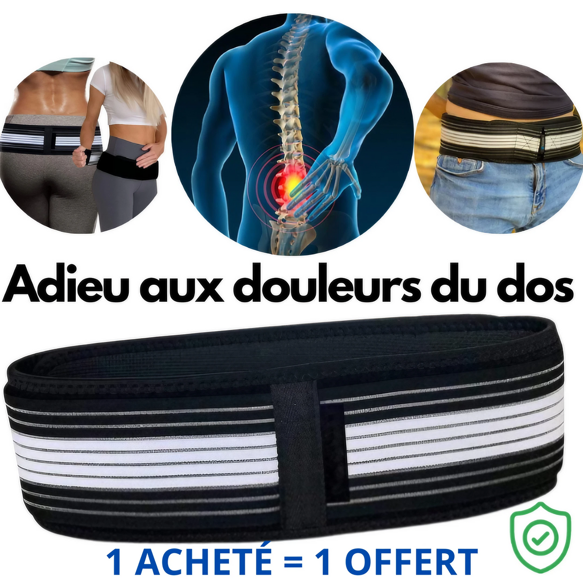 Ceinture Dorsale | Soulage les maux de dos et la sciatique | 1 ACHETÉ = 1 OFFERT