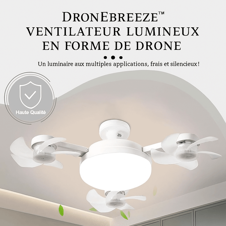 Ampoule Ventilateur Lumineux en Forme de Drone DroneBreeze™