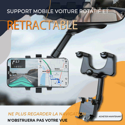 Support de téléphone de voiture rotatif et rétractable