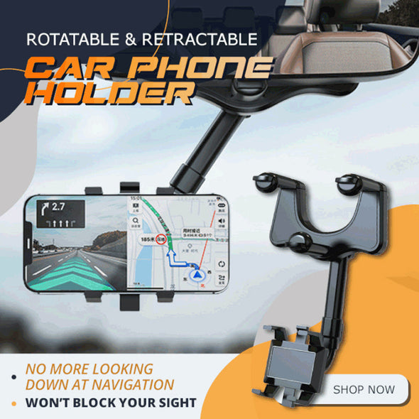Support de téléphone de voiture rotatif et rétractable