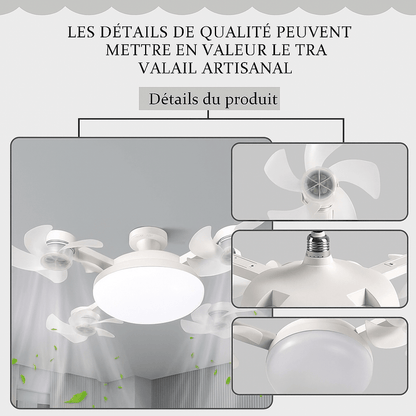 Ampoule Ventilateur Lumineux en Forme de Drone DroneBreeze™