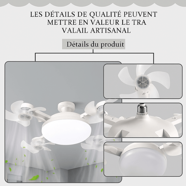 DroneBreeze™ Ampoule Ventilateur Lumineux en Forme de Drone