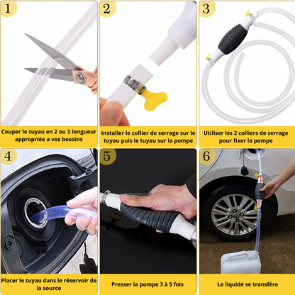 Pompe à Siphon Manuelle Universelle – Essence, Huile, Eau – Robuste & Facile d’Utilisation