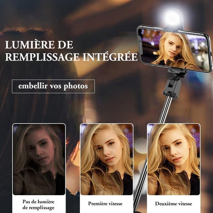 TRÉPIED POUR PERCHE À SELFIE AVEC TÉLÉCOMMANDE BLUETOOTH