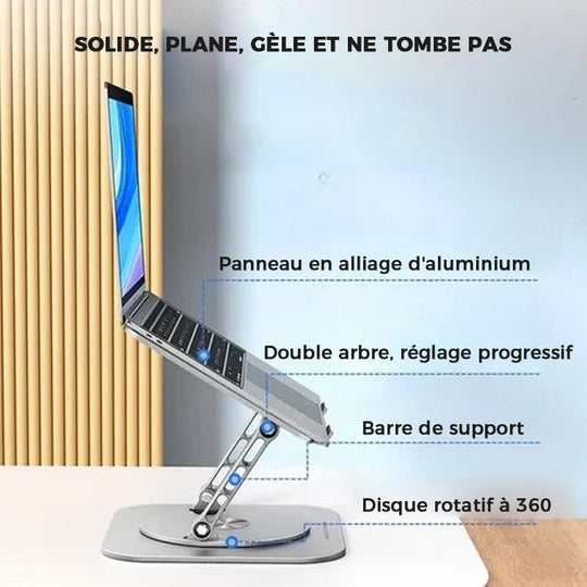 Support pour Ordinateur Portable en Alliage d'aluminium ( 1 support acheté = 1 casque P9 offert)