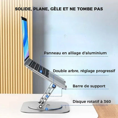 Support pour Ordinateur Portable en Alliage d'aluminium ( 1 support acheté = 1 casque P9 offert)