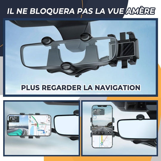 Support de téléphone de voiture rotatif et rétractable