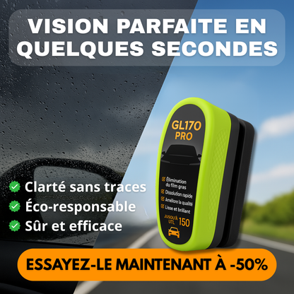 BROSSE HUILE ANTI TRACE ET BUEES POUR VITRES (Élimine les Films Graisseux Tenaces, Protection 30 Jours - Pare-brise Ultra-Clair )