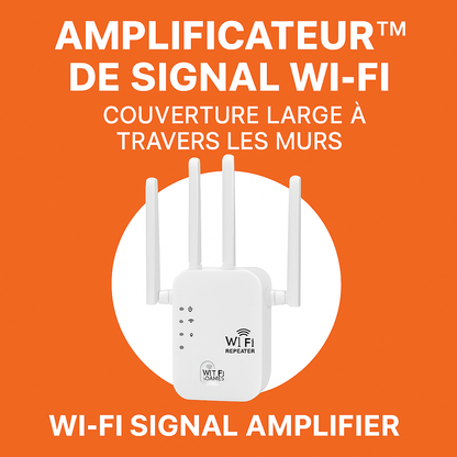 Amplificateur™ de signal Wi-Fi (couverture large, à travers les murs)