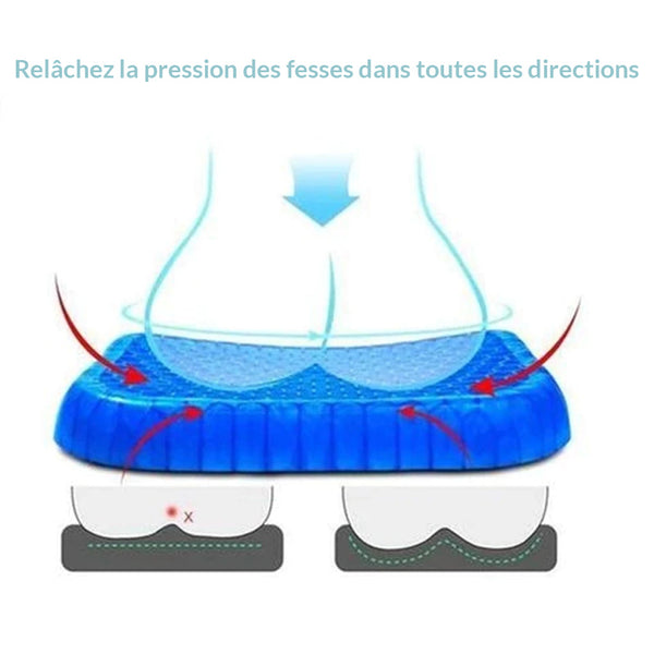 Coussin de siège en gel  | Housse de Coussin OFFERTE