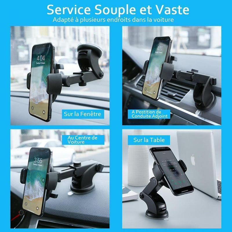 Support téléphone voiture ventouse