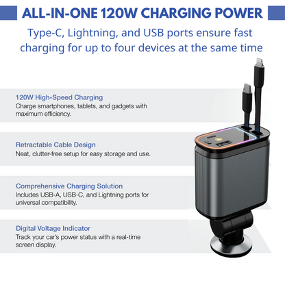 ADAPTATEUR™ DE CHARGEUR DE VOITURE 4 EN 1 LUHITA™ STARLIGHT 2025