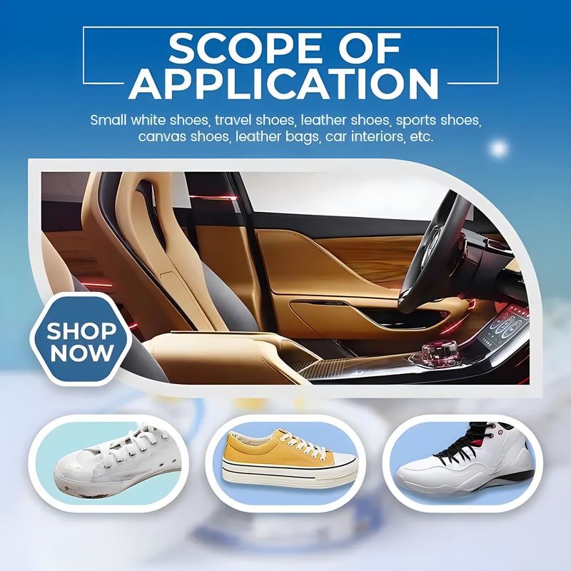 Crème nettoyante multi usage pour chaussures blanches meubles et intérieur voiture