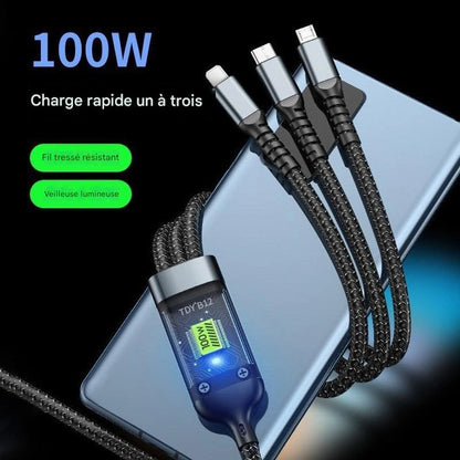 ChargeX™ - Cable 3 en 1  à charge ultra rapide – La révolution du rechargement rapide !