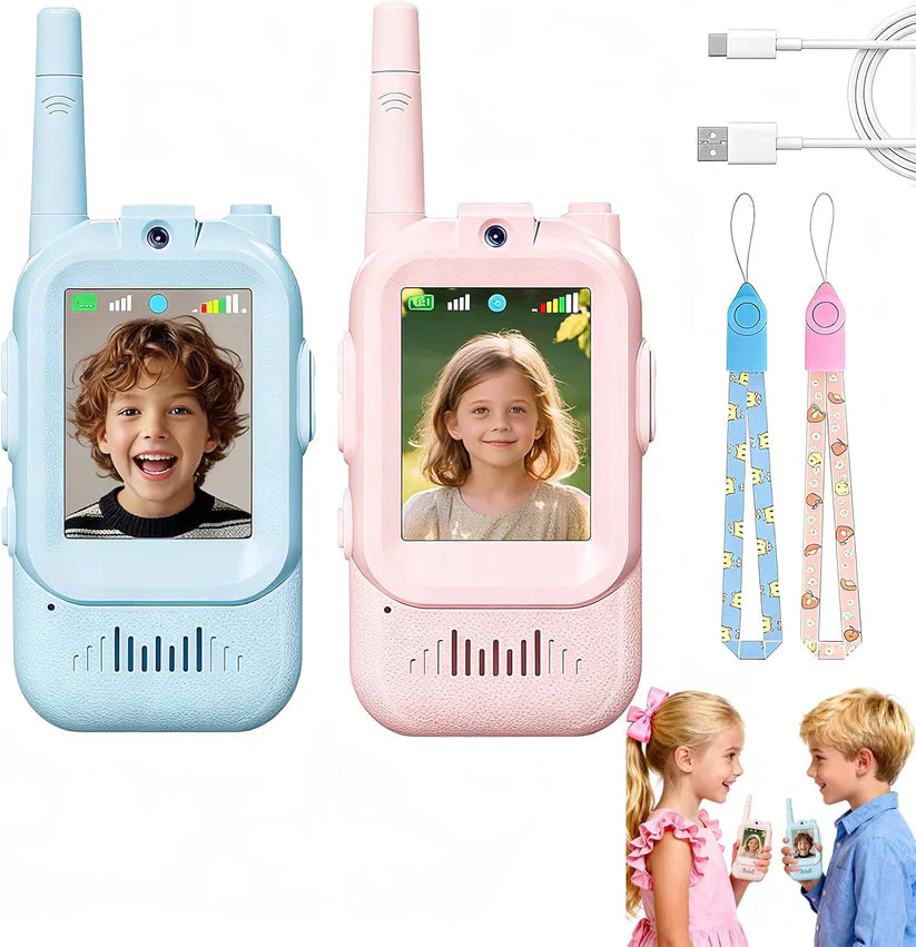 🎉 Talkie-Walkie Vidéo pour Enfants – Communiquer, Jouer et S’amuser ! – Caméra & Écran – Lot de 2