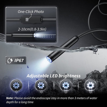 🔎 Caméra endoscopique Plug-and-Play ( 5m de longueur ) – Compatible avec Android, iPhone et iPad pour une connexion directe