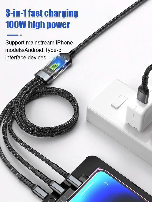 ChargeX™ - Cable 3 en 1  à charge ultra rapide – La révolution du rechargement rapide !