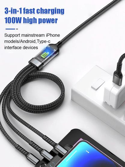 ChargeX™ - Cable 3 en 1  à charge ultra rapide – La révolution du rechargement rapide !