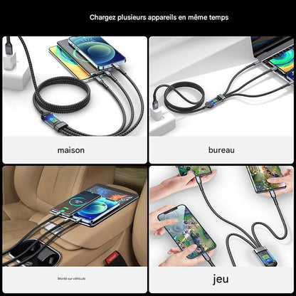 ChargeX™ - Cable 3 en 1  à charge ultra rapide – La révolution du rechargement rapide !