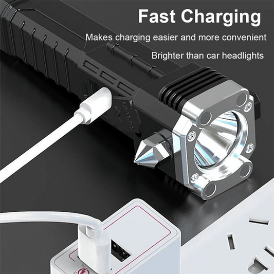 Lampe de poche LED rechargeable super lumineuse portable & Power bank intégrée