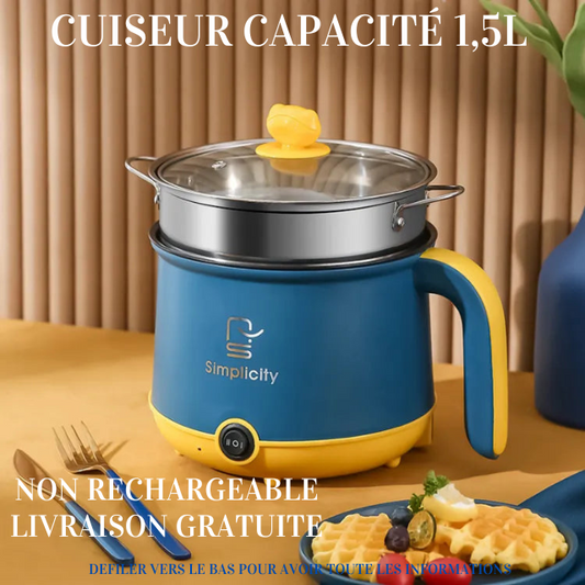 Mini cuiseur électrique Non rechargeable de 1,5 litres  ( Capacité 1,5L . Garantie 30 Jours )