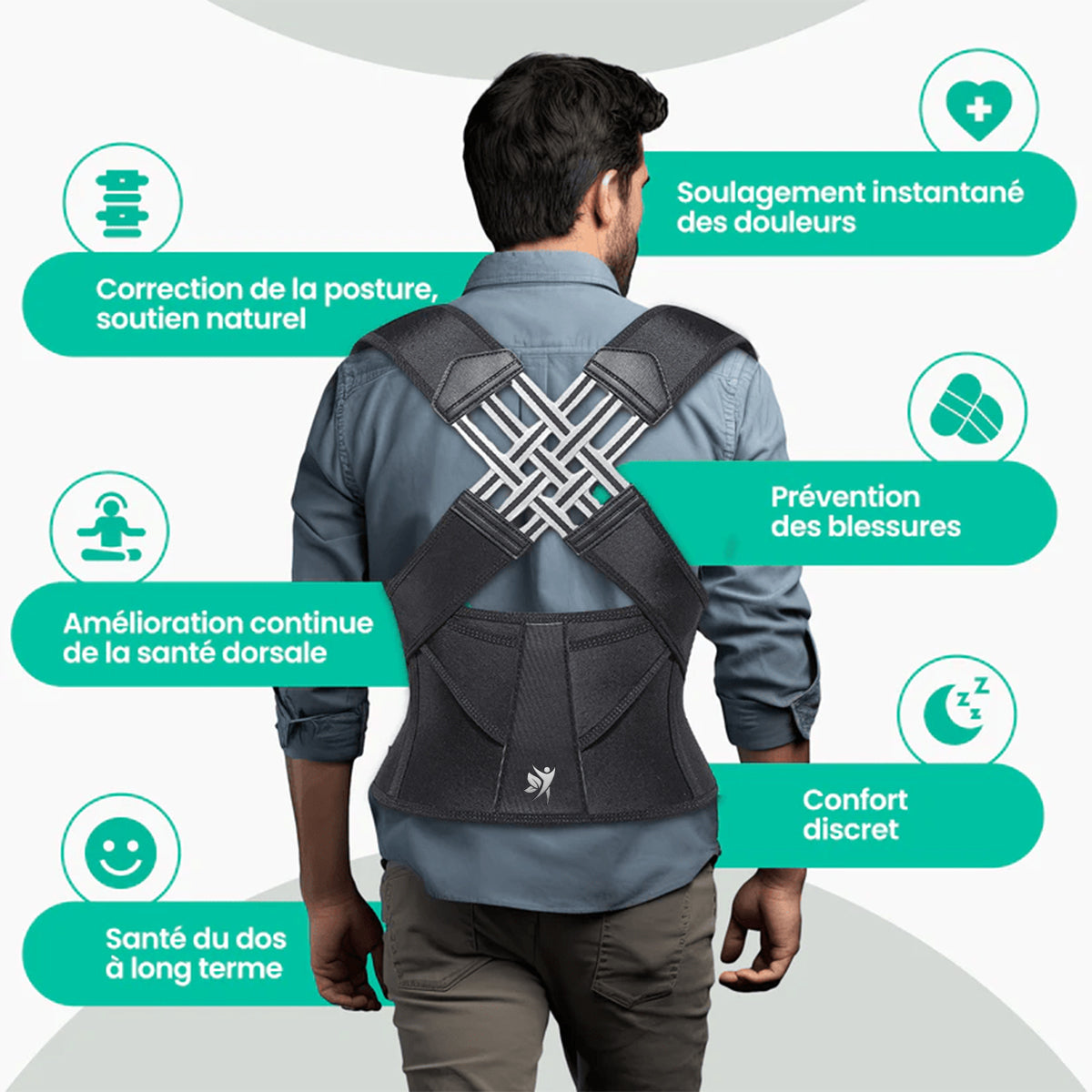 PosturePro™ | Corrige la posture et soulage les douleurs dorsales (100% satisfait ou remboursé)