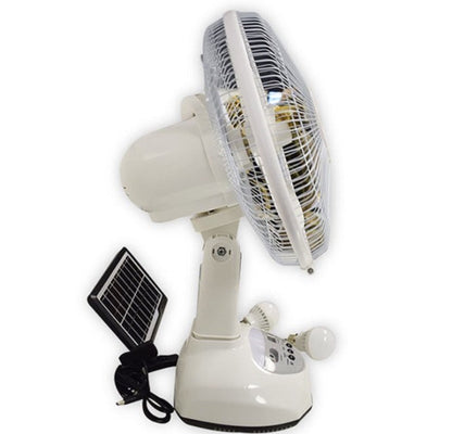 VENTILATEUR RECHARGEABLE  A PANNEAU SOLAIRE 02 AMPOULES