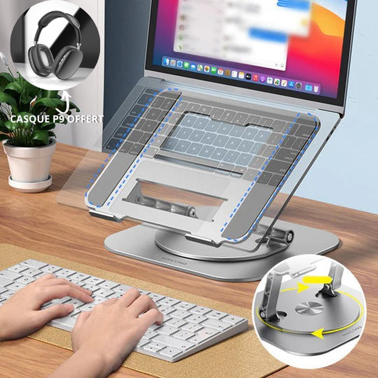 Support pour Ordinateur Portable en Alliage d'aluminium ( 1 support acheté = 1 casque P9 offert)