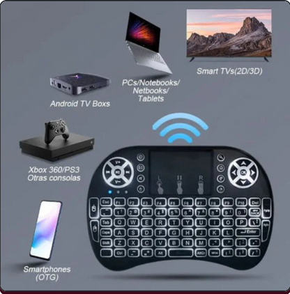 Mini clavier Sans Fil Compact avec Souris – Pour TV, PC, Android Box et Plus !