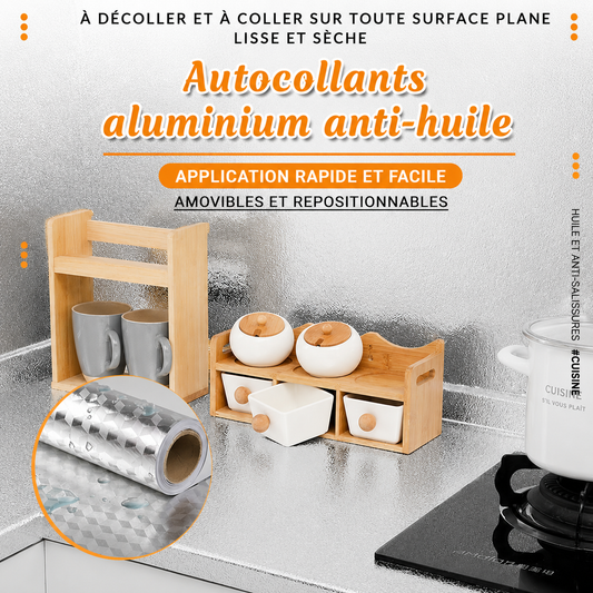 Autocollants de cuisine de 3m – Protègent les placards et les plans de travail contre la graisse et les taches. Découpables sur mesure, amovibles. Une véritable bouée de sauvetage pour la cuisine