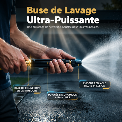 Buse à eau haute pression pour voitures et jardin ! 💦🚗 10 fois plus puissant, 8 modes de pulvérisation et boîtier métallique ultra-résistant ...... E