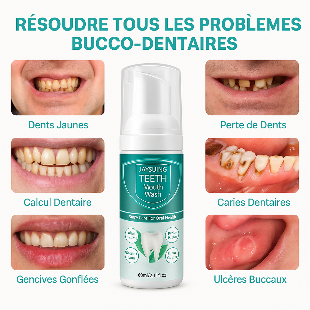 Mousse Nettoyante Bain de Bouche Dentaire – La Solution Complète pour une Bouche Saine
