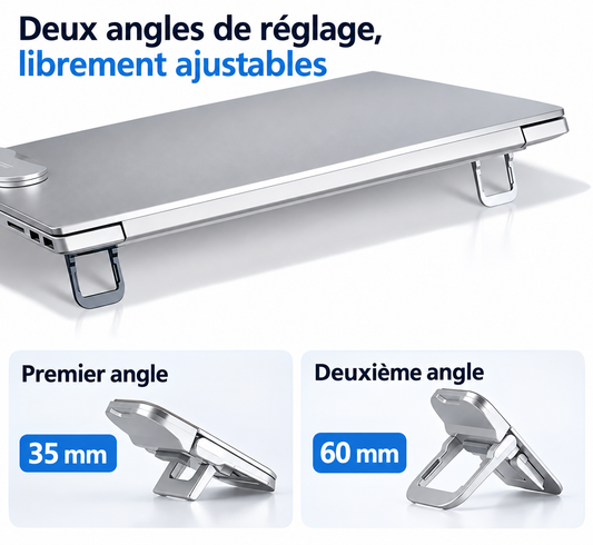 Lot de 2 supports invisibles et réglables pour ordinateur portable et téléphone, structure en alliage de zin 2026