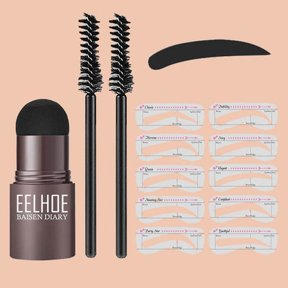 Tampon à sourcils + 5 pochoirs &  brosses à sourcils (Garantie 30 Jours )