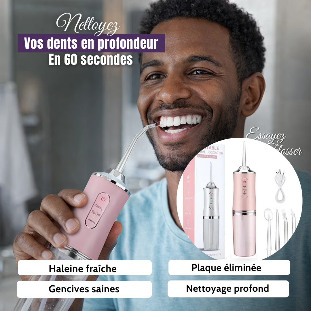 Appareil puissant de nettoyage  dentaire à jet d'eau 4-en-1  TG